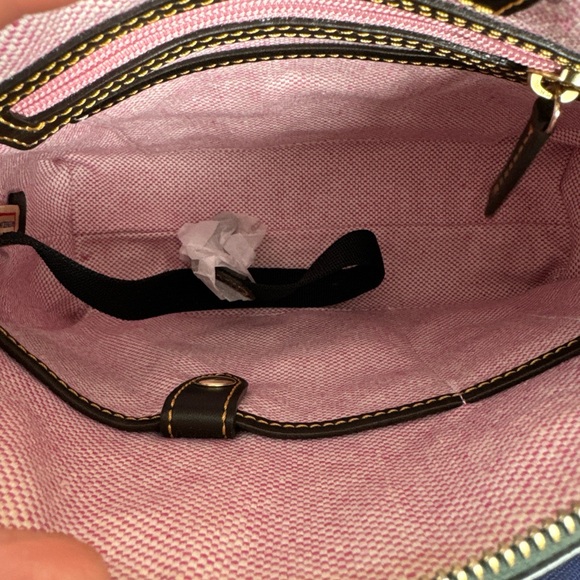 Dooney & Bourke Black and Green Croc-Embossed Leather Satchel - Picture 12 of 16